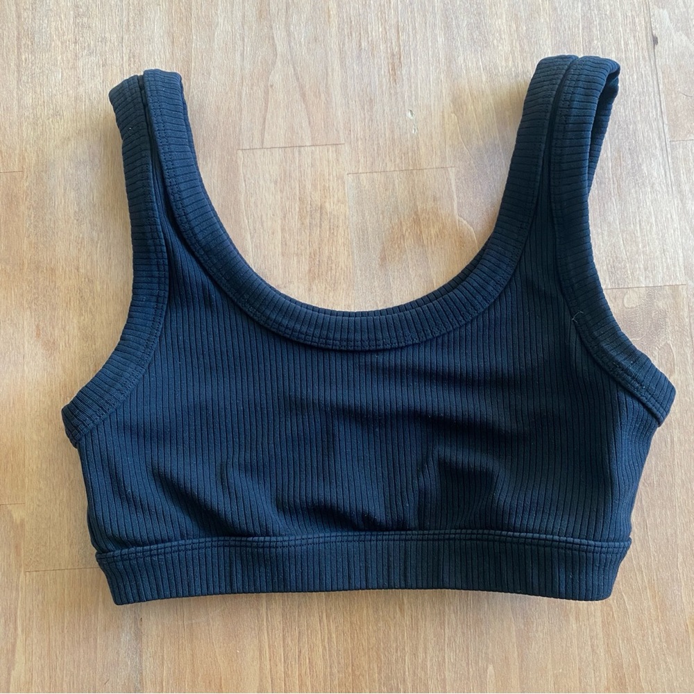 ALO Yoga Black Ribbed Bra